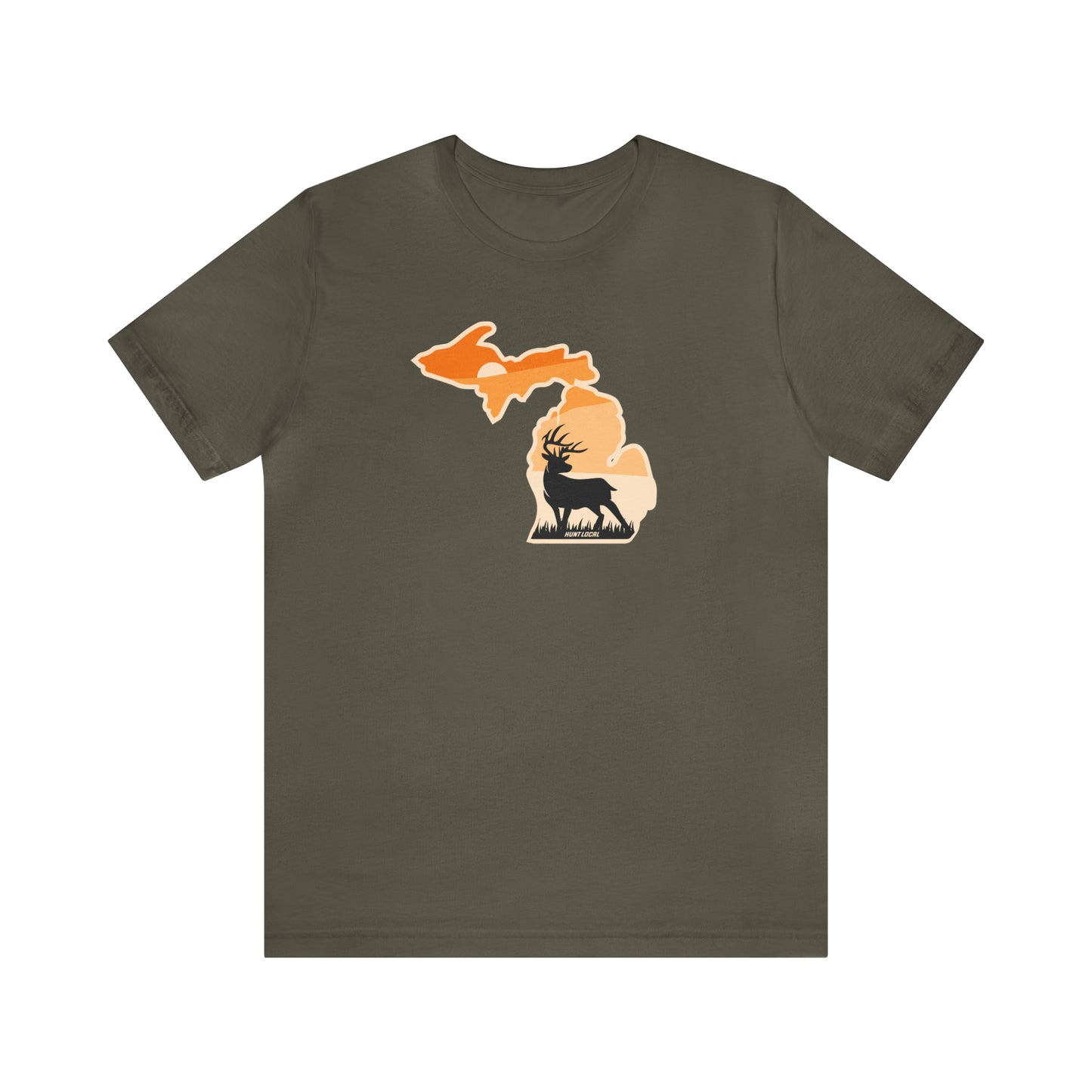 Michigan - Sunset Buck Front Tee