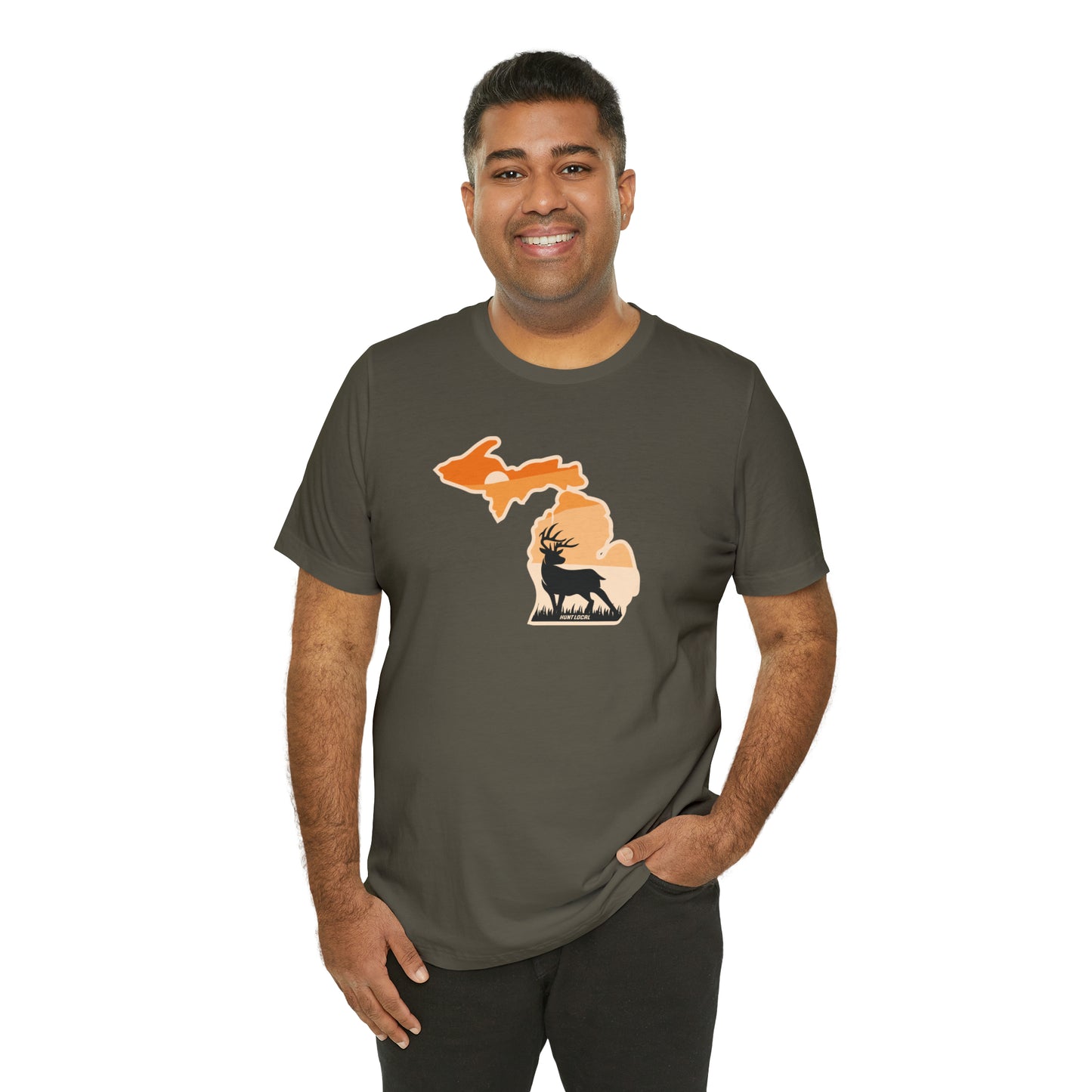 Michigan - Sunset Buck Front Tee