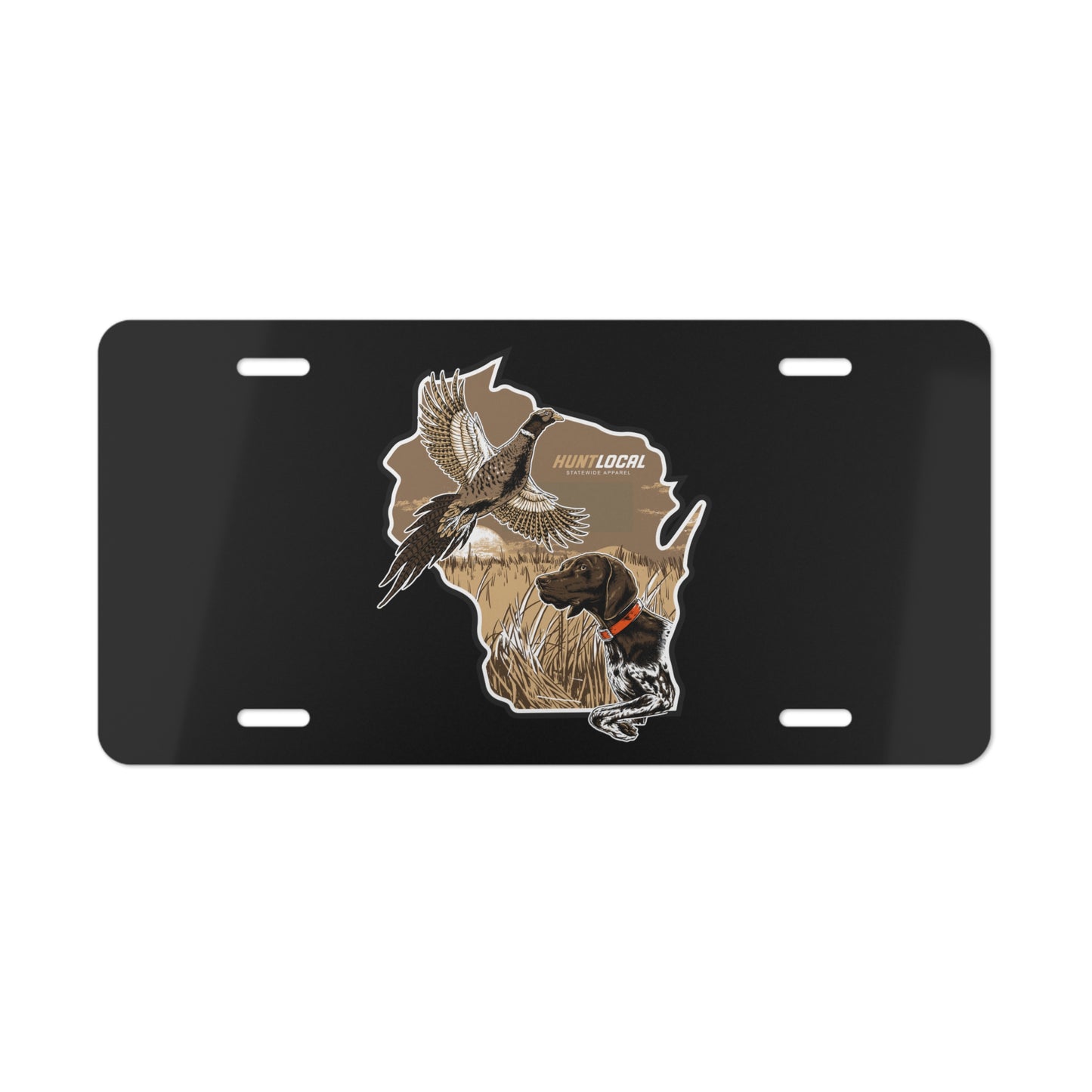 Wisconsin - Upland License Plate (black)