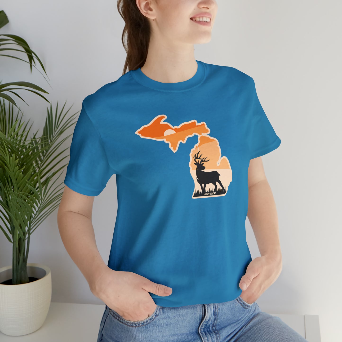 Michigan - Sunset Buck Front Tee