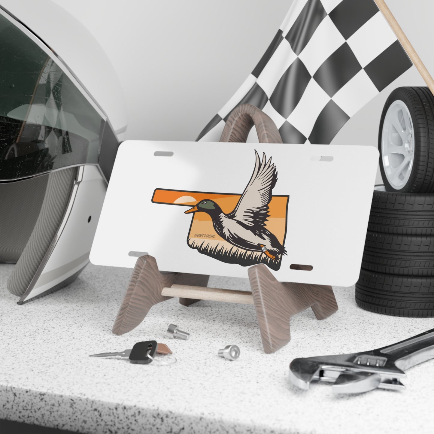 Oklahoma - Waterfowl License Plate (white)