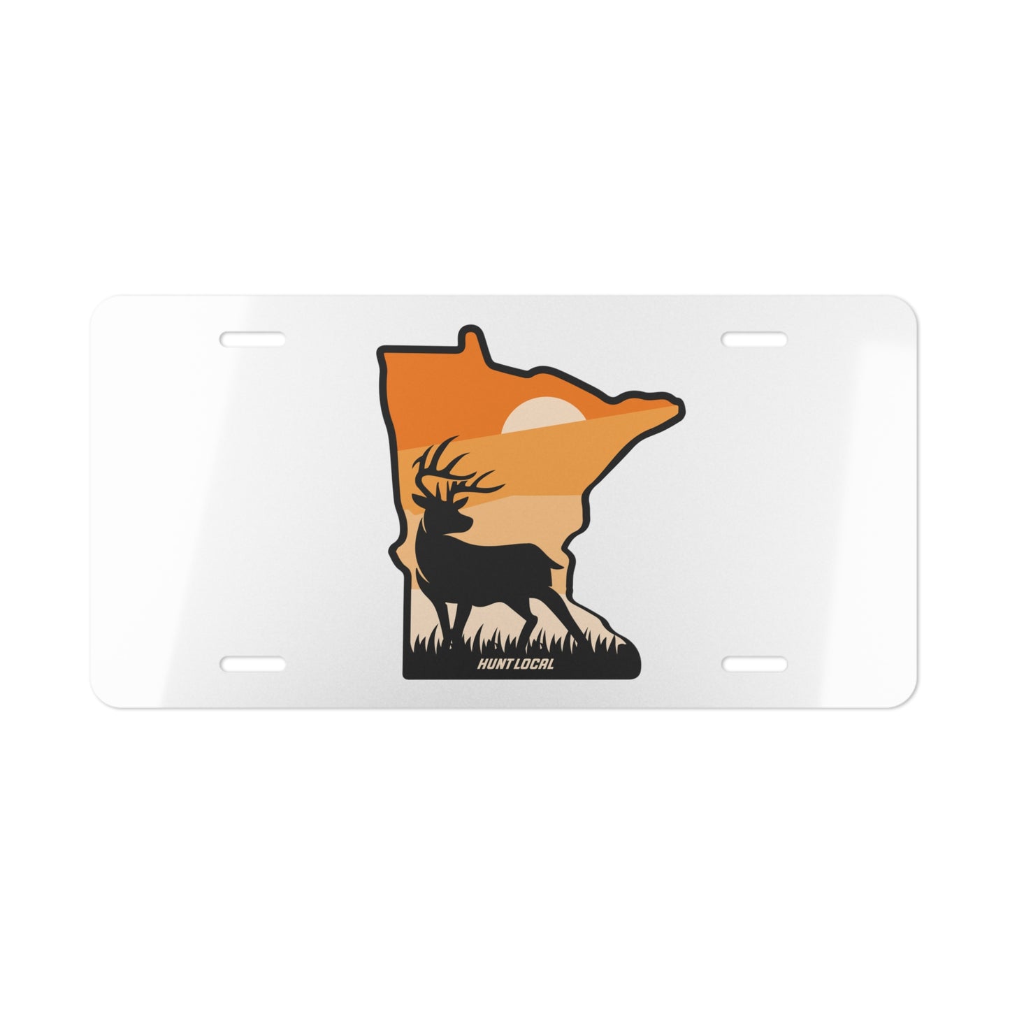 Minnesota - Sunset Buck License Plate (white)