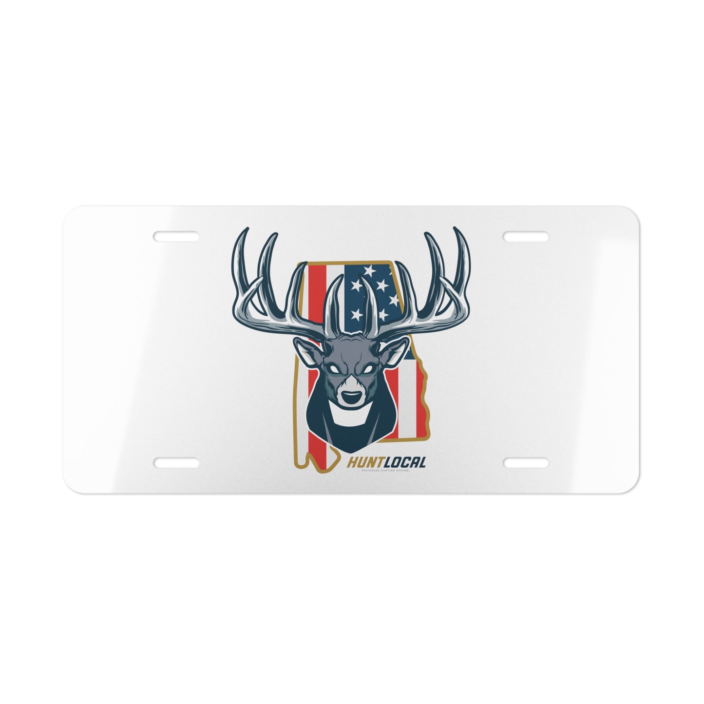 Alabama - Alpha Buck License Plate (white)