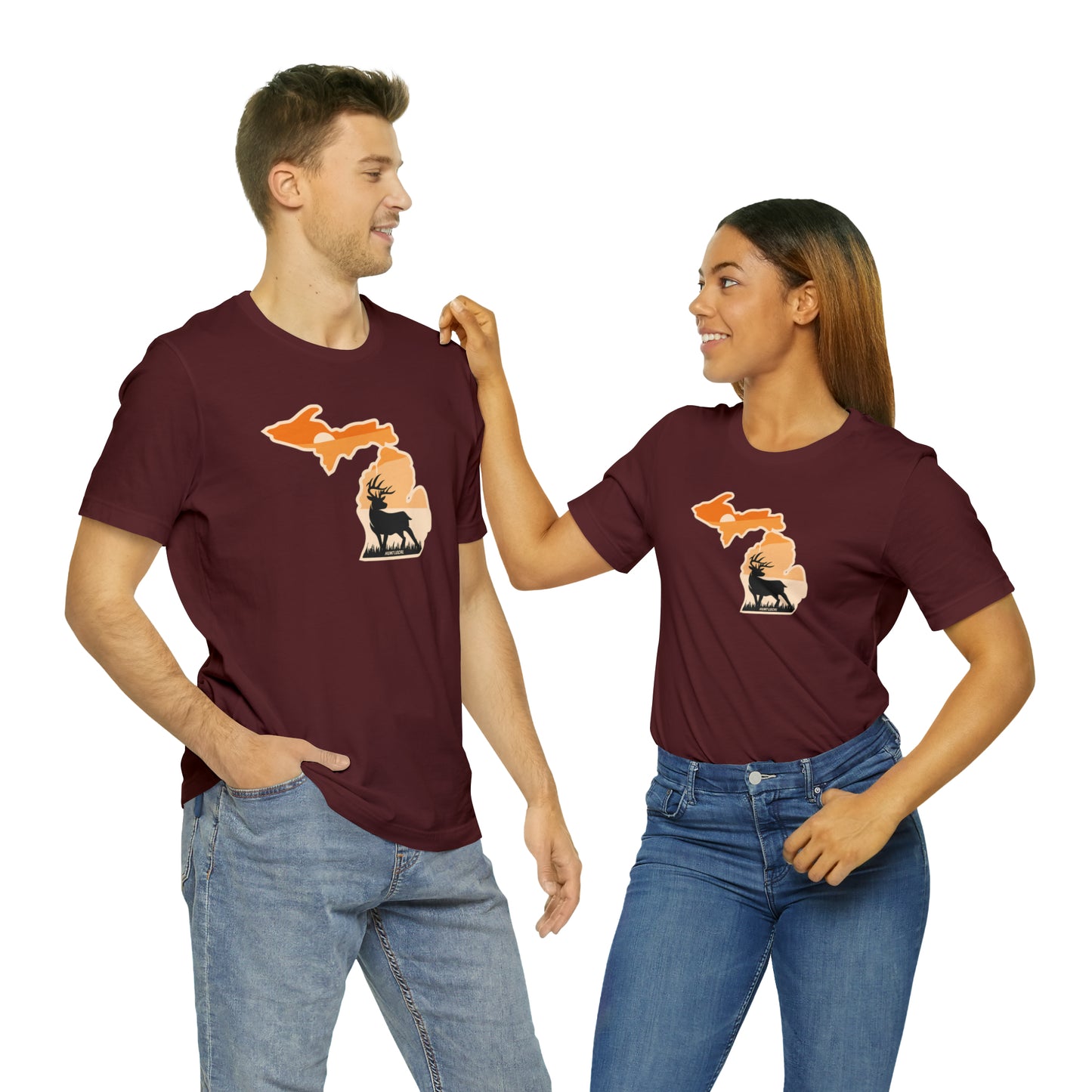 Michigan - Sunset Buck Front Tee