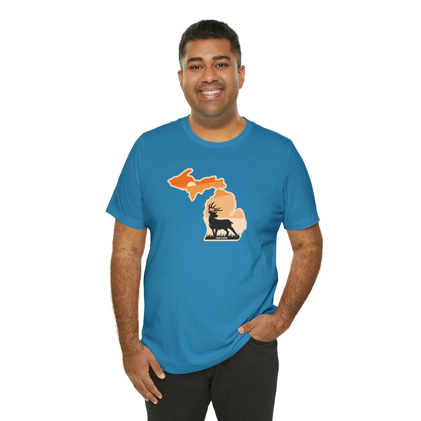 Michigan - Sunset Buck Front Tee