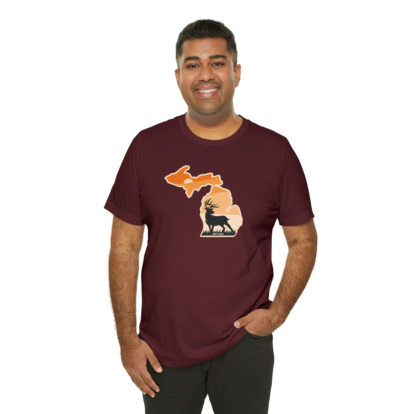 Michigan - Sunset Buck Front Tee