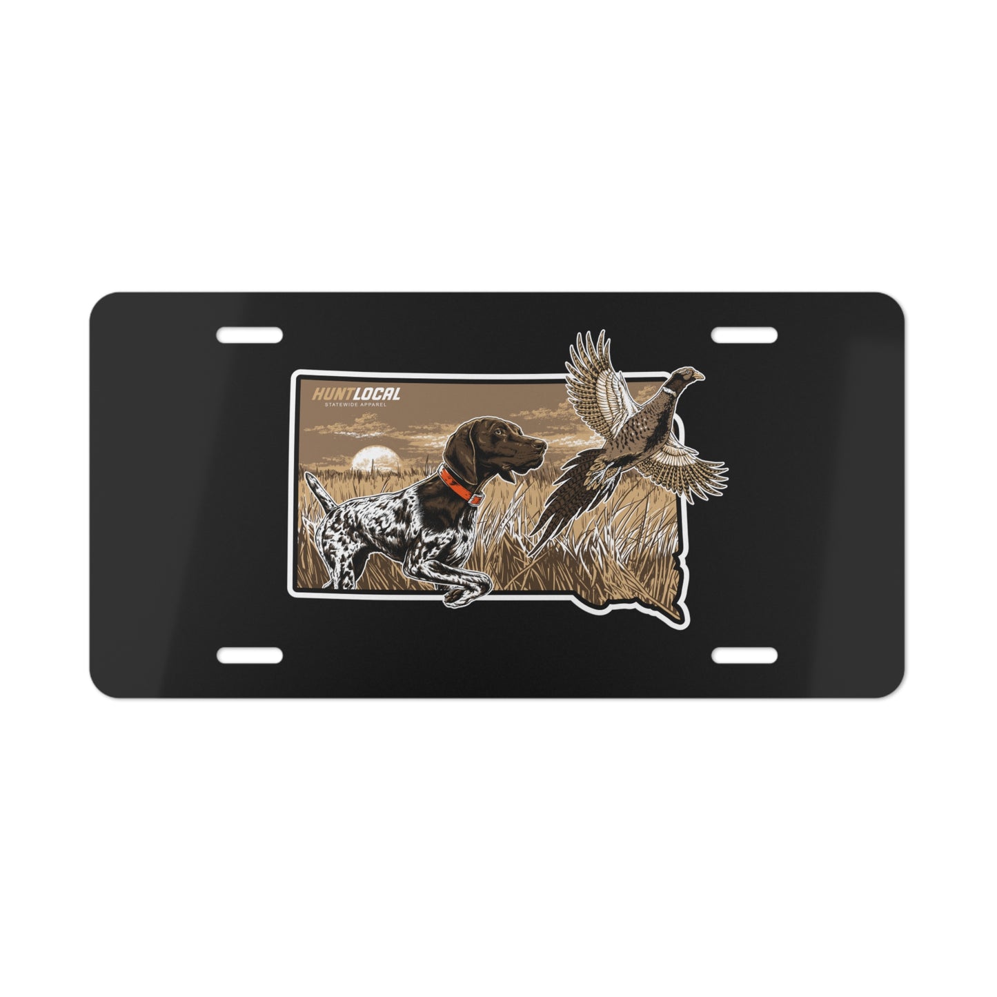 South Dakota - Upland License Plate (black)
