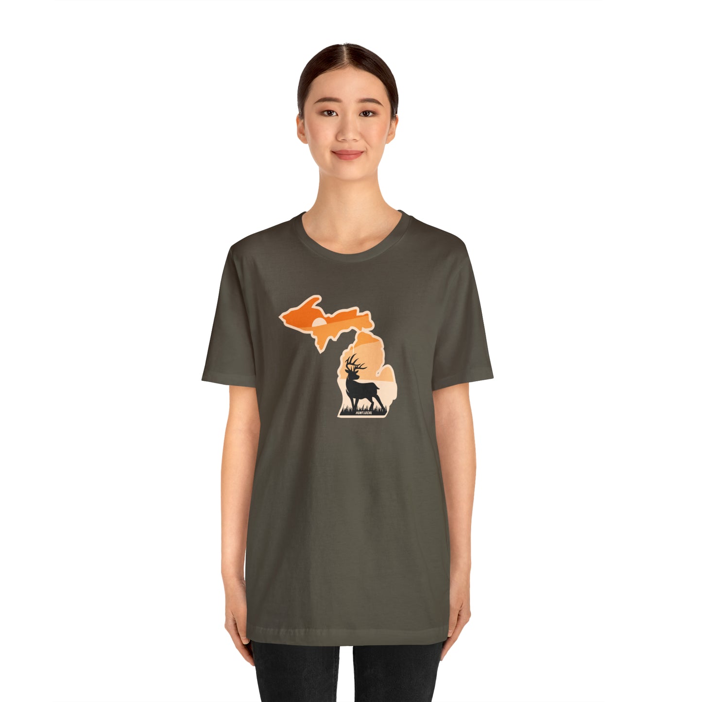 Michigan - Sunset Buck Front Tee