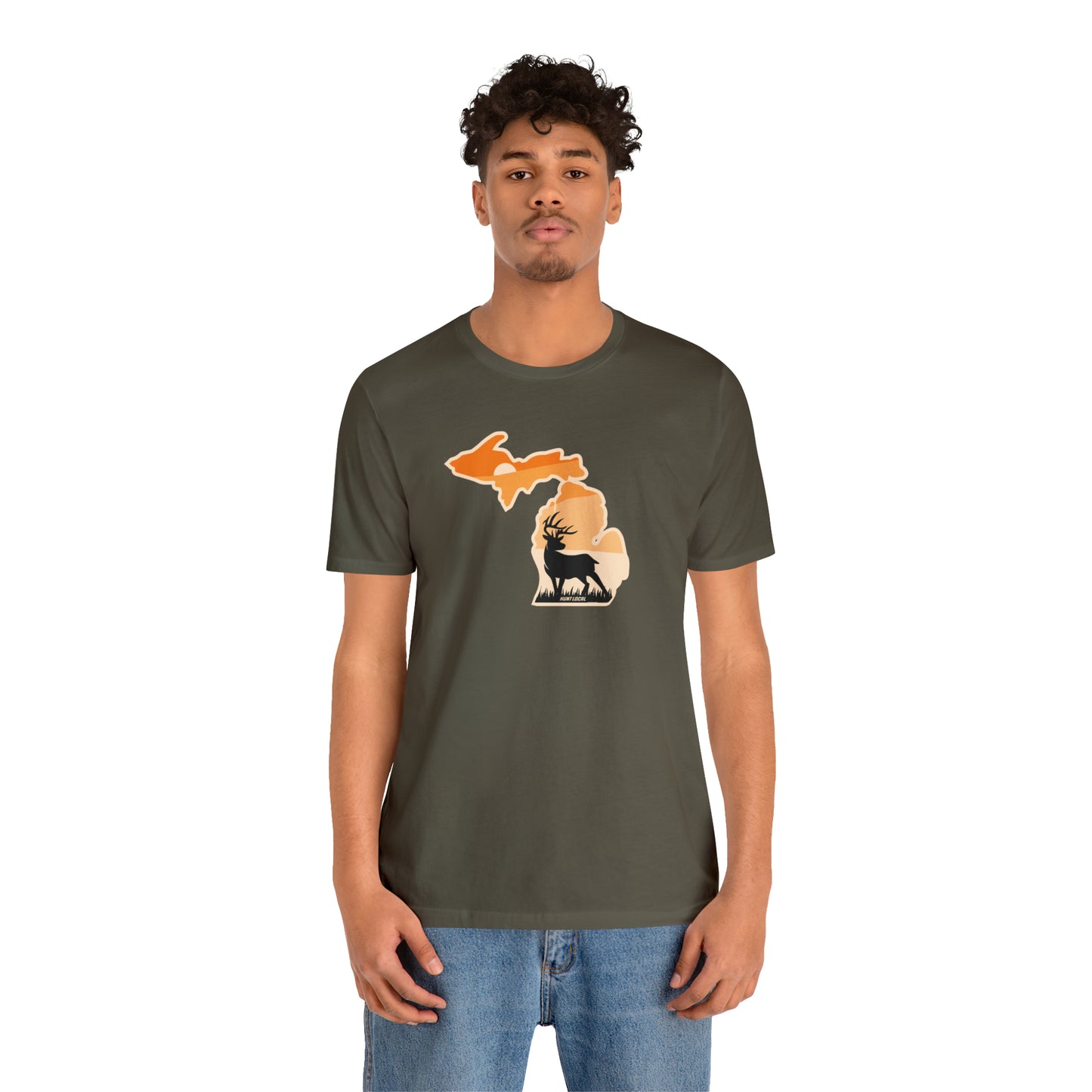 Michigan - Sunset Buck Front Tee
