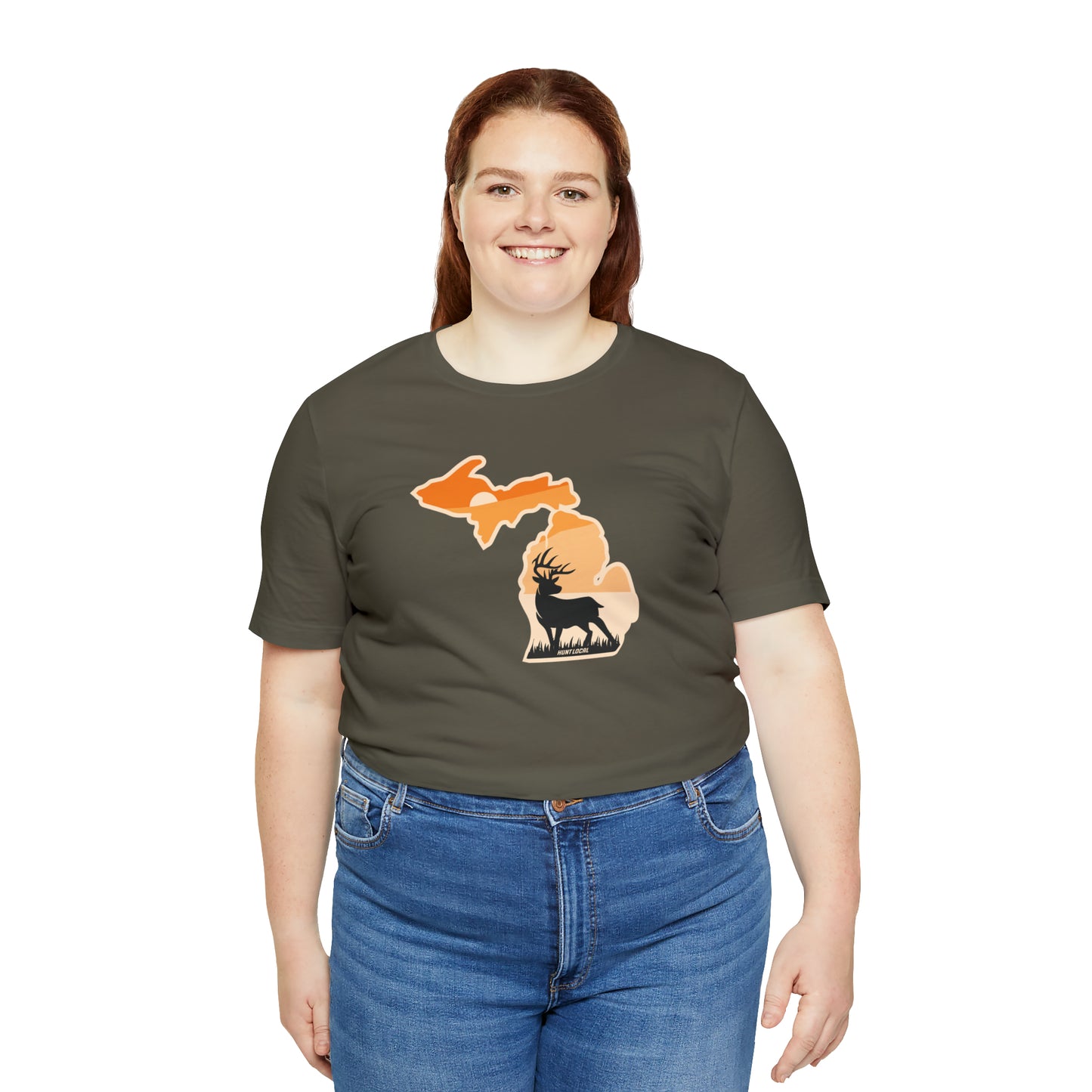 Michigan - Sunset Buck Front Tee