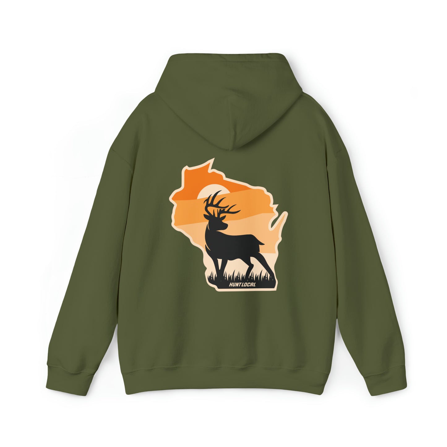 Wisconsin - Sunset Buck Hoodie (back)