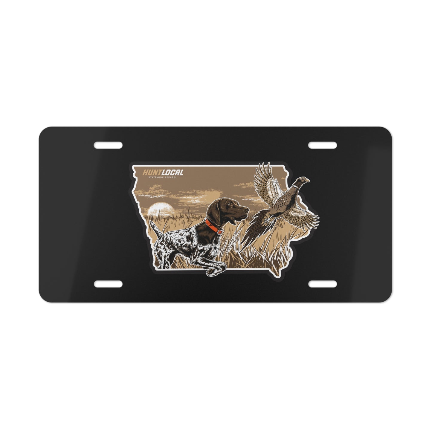 Iowa - Upland License Plate (black)