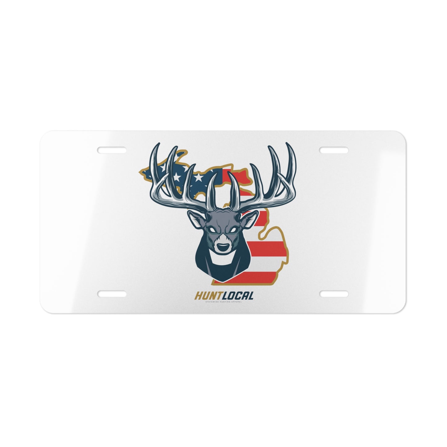 Michigan - Alpha Buck License Plate (white)
