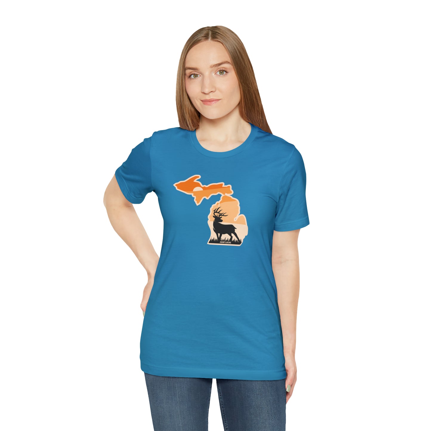 Michigan - Sunset Buck Front Tee