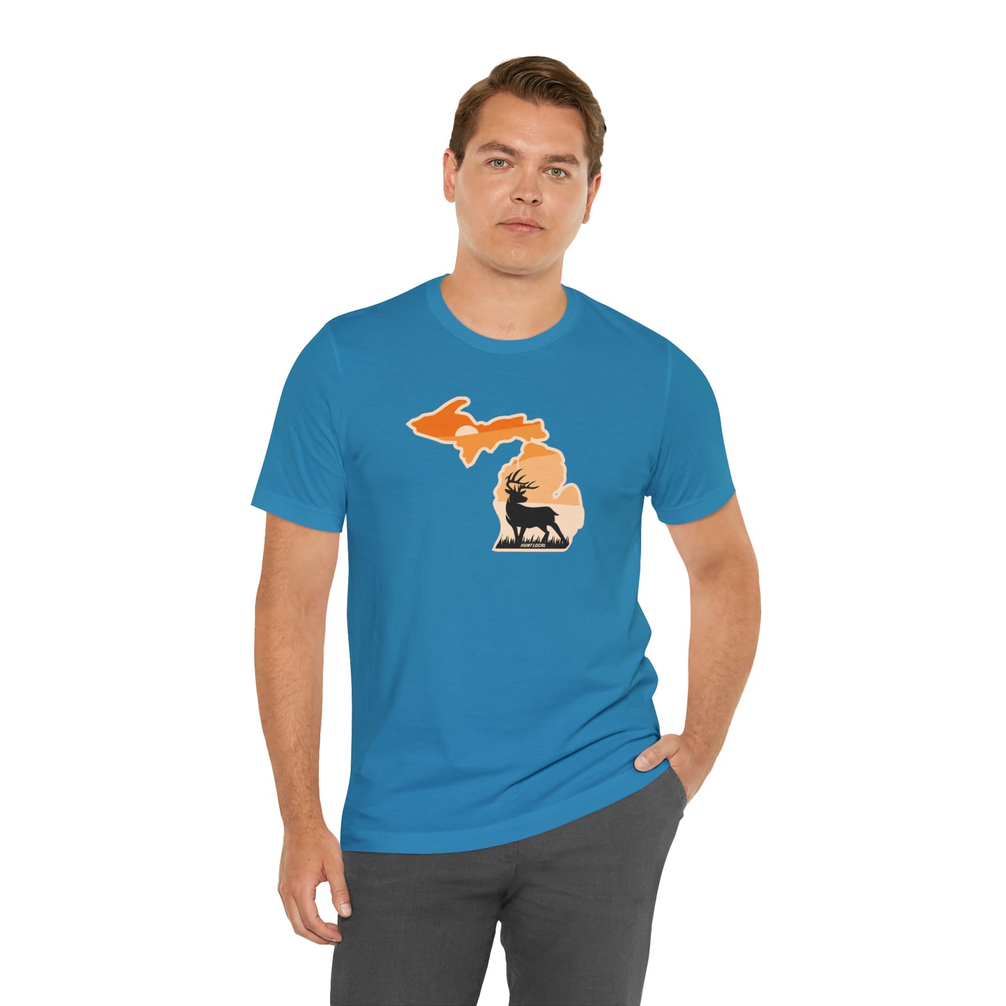 Michigan - Sunset Buck Front Tee
