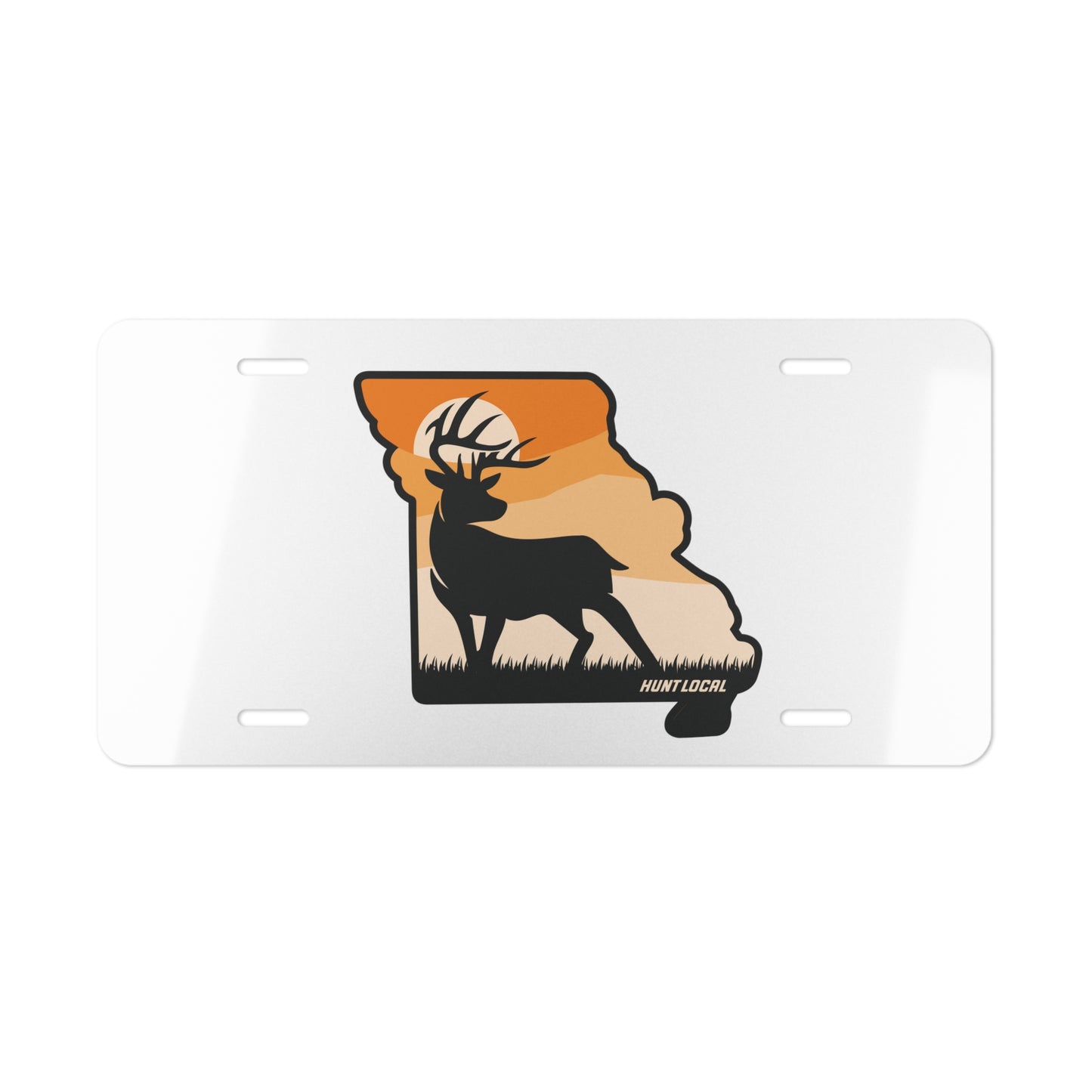 Missouri - Sunset Buck License Plate (white)
