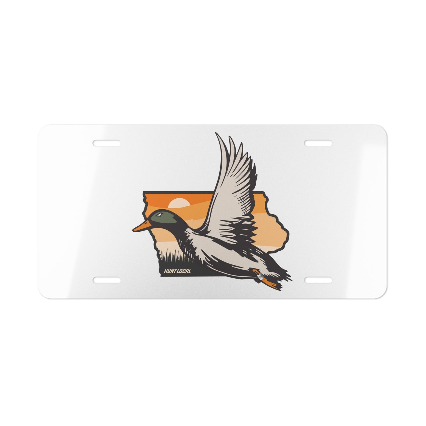 Iowa - Waterfowl License Plate (white)