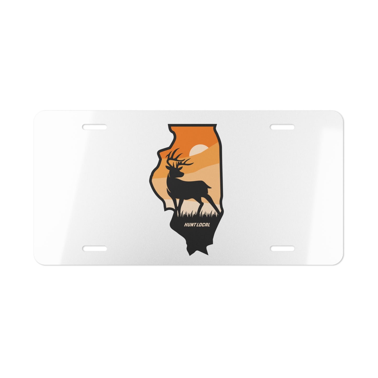 Illinois - Sunset Buck License Plate (white)
