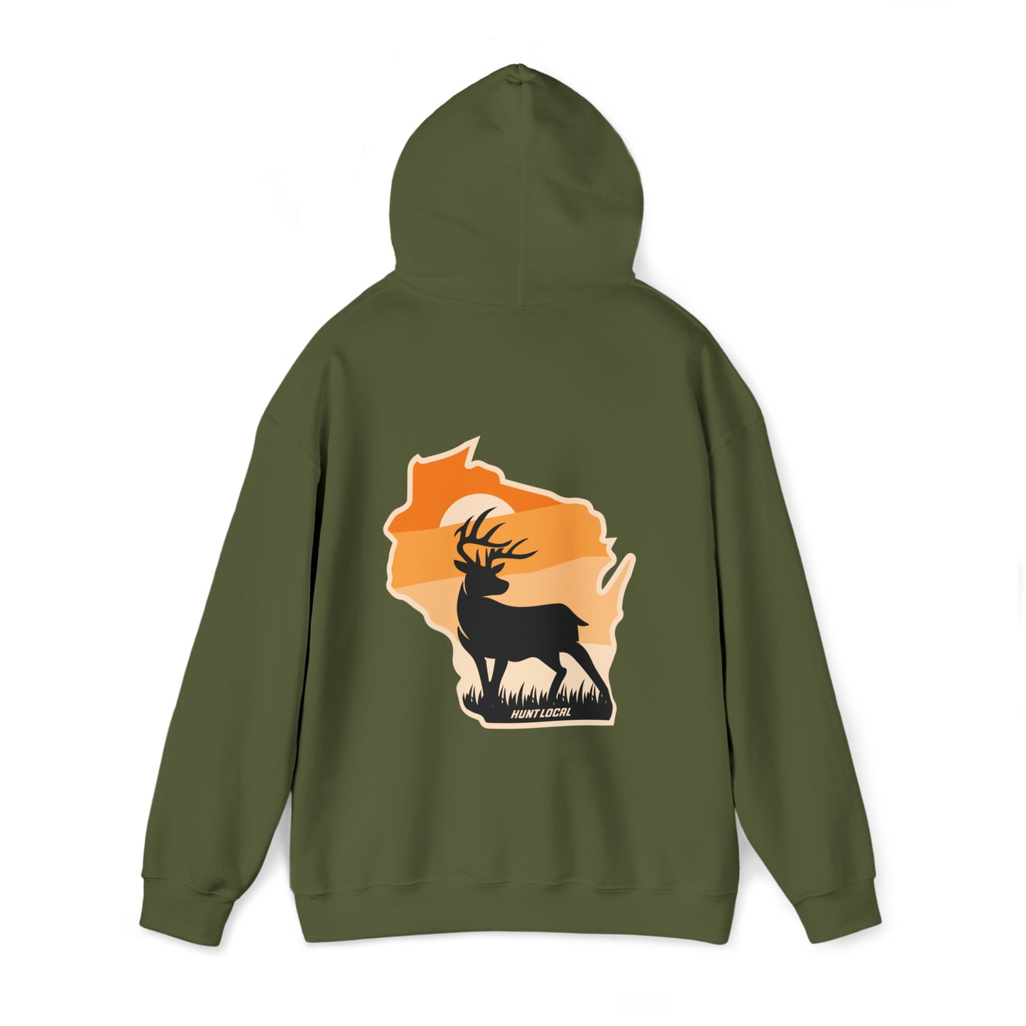 Wisconsin - Sunset Buck Hoodie (back)