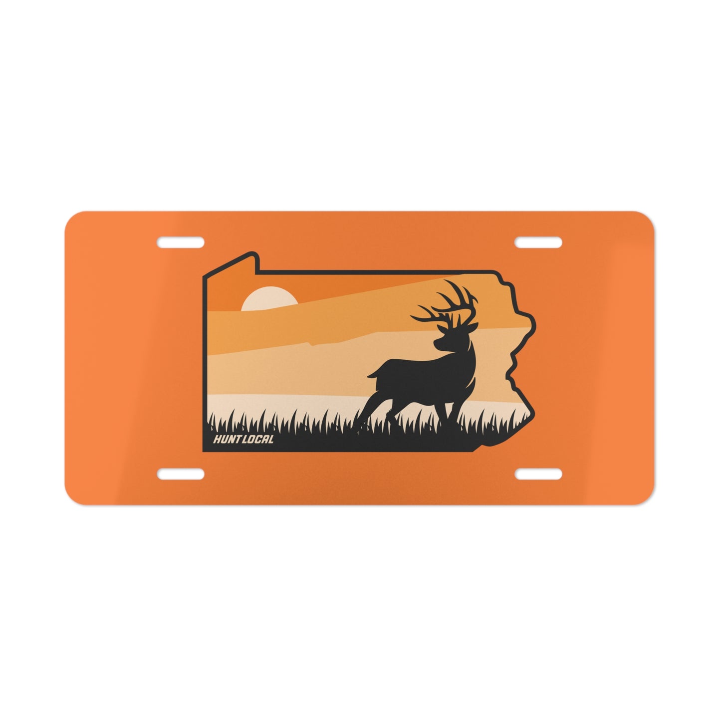 Pennsylvania - Sunset Buck License Plate (orange)