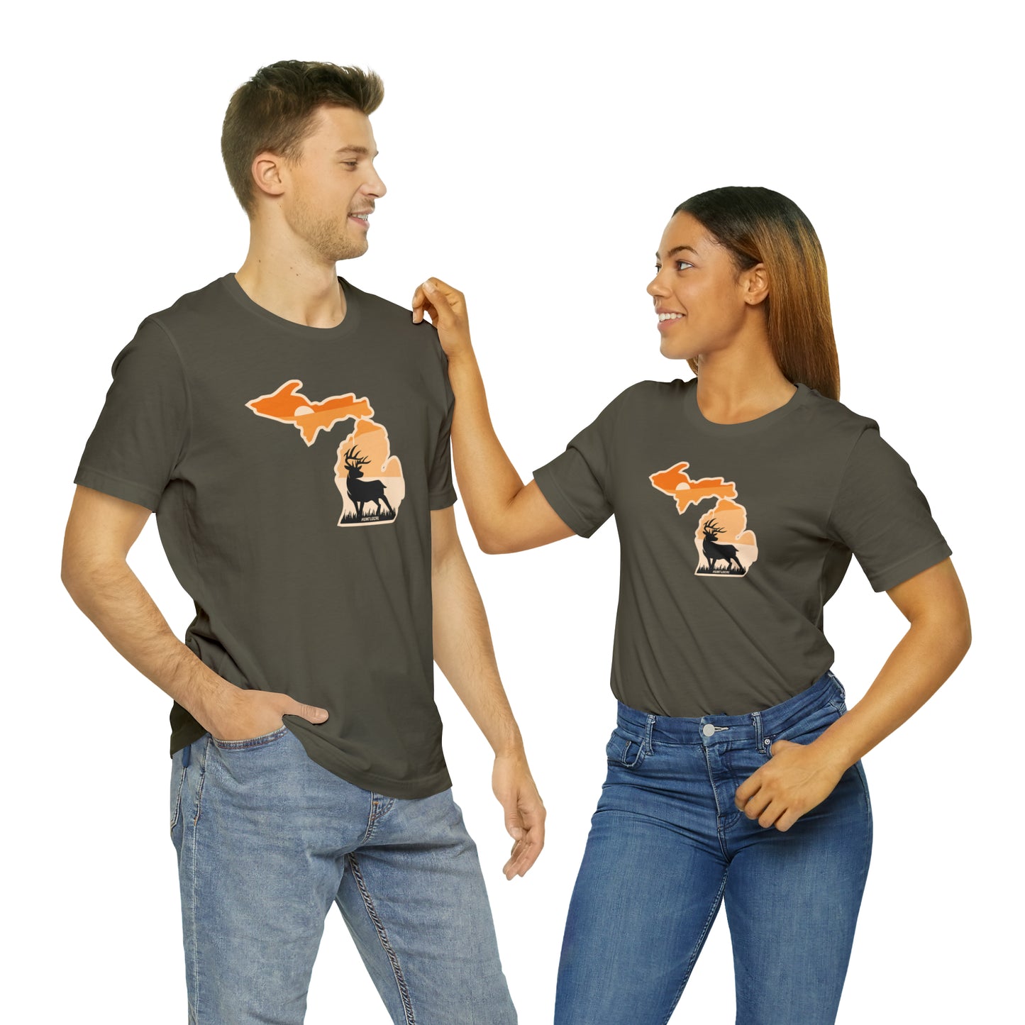 Michigan - Sunset Buck Front Tee