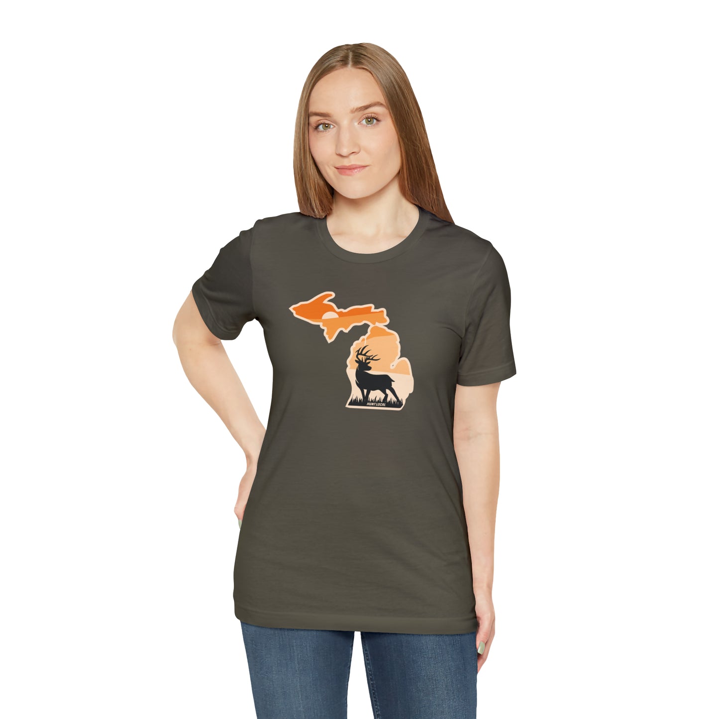 Michigan - Sunset Buck Front Tee