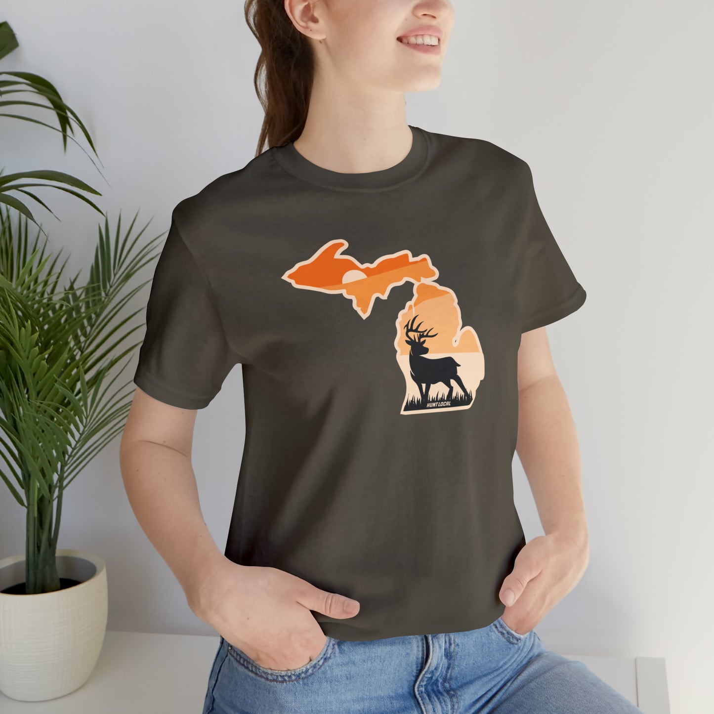 Michigan - Sunset Buck Front Tee