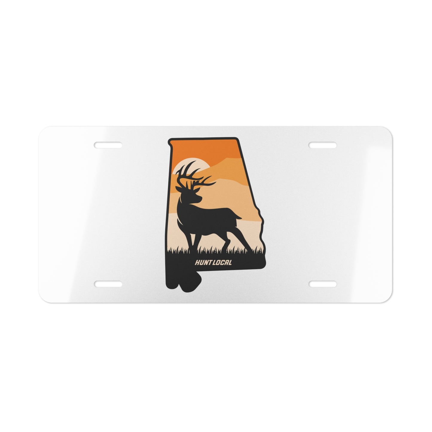 Alabama - Sunset Buck License Plate (white)