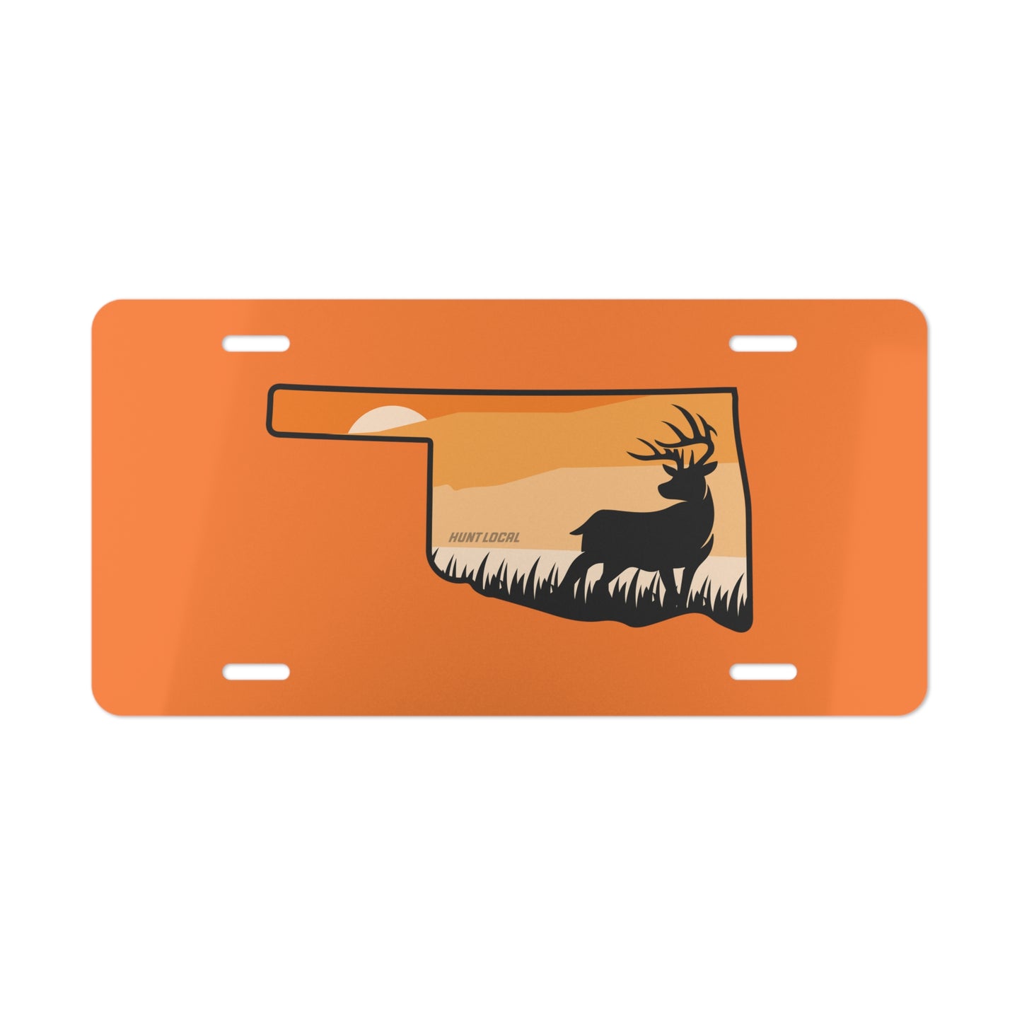 Oklahoma - Sunset Buck License Plate (orange)