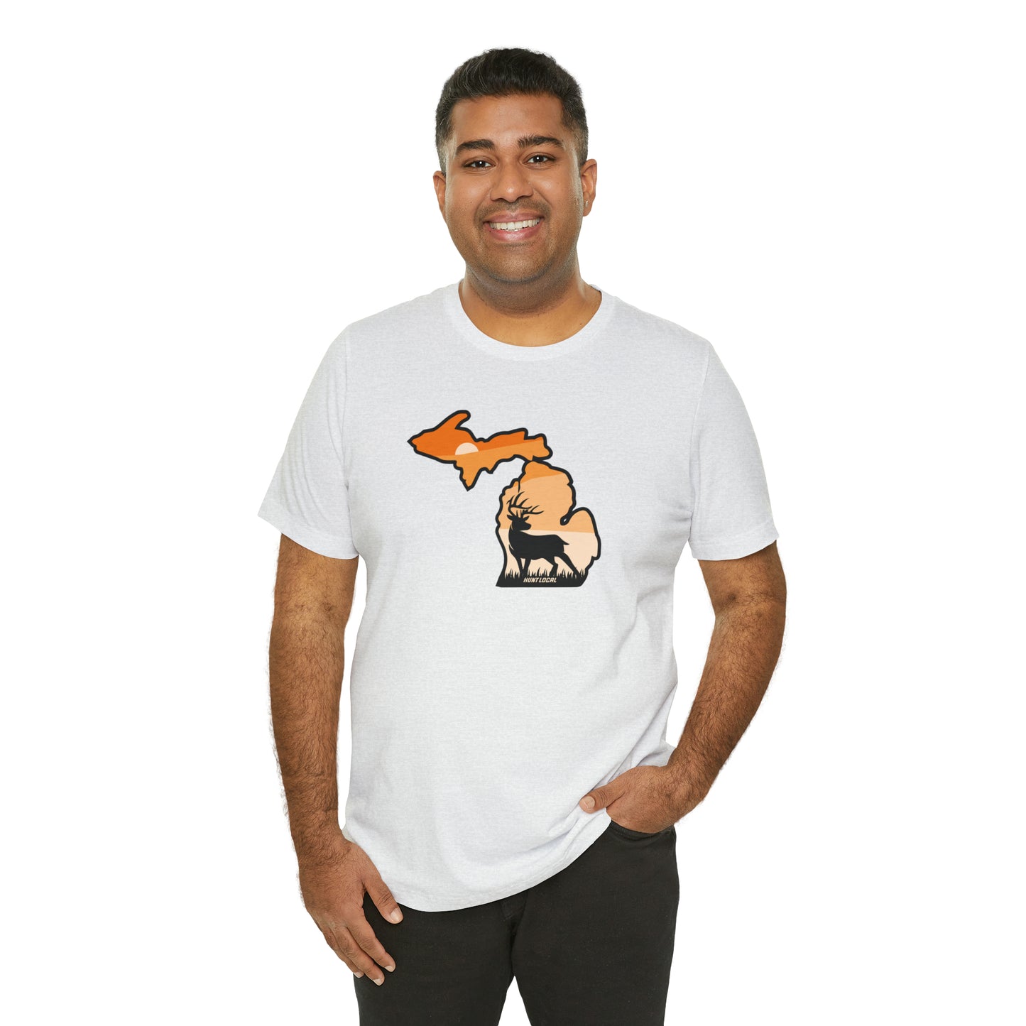 Michigan - Sunset Buck Front Tee
