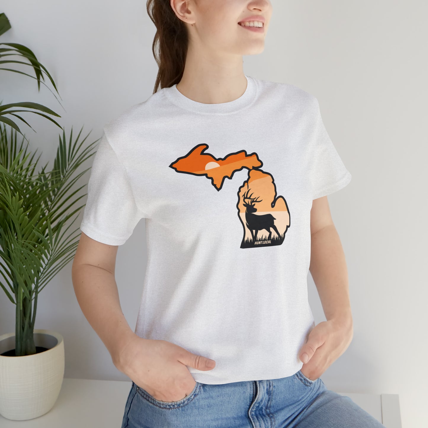 Michigan - Sunset Buck Front Tee