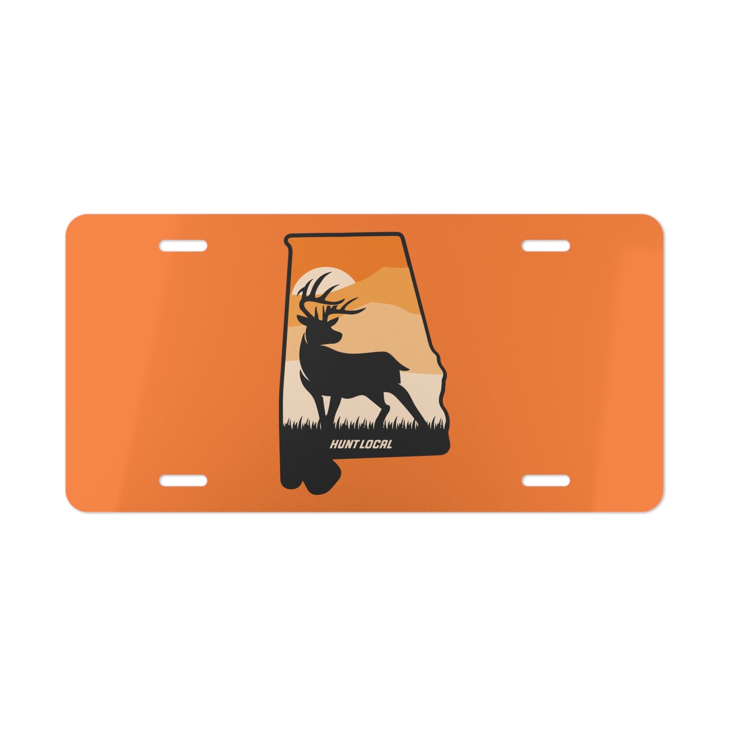 Alabama - Sunset Buck License Plate (orange)