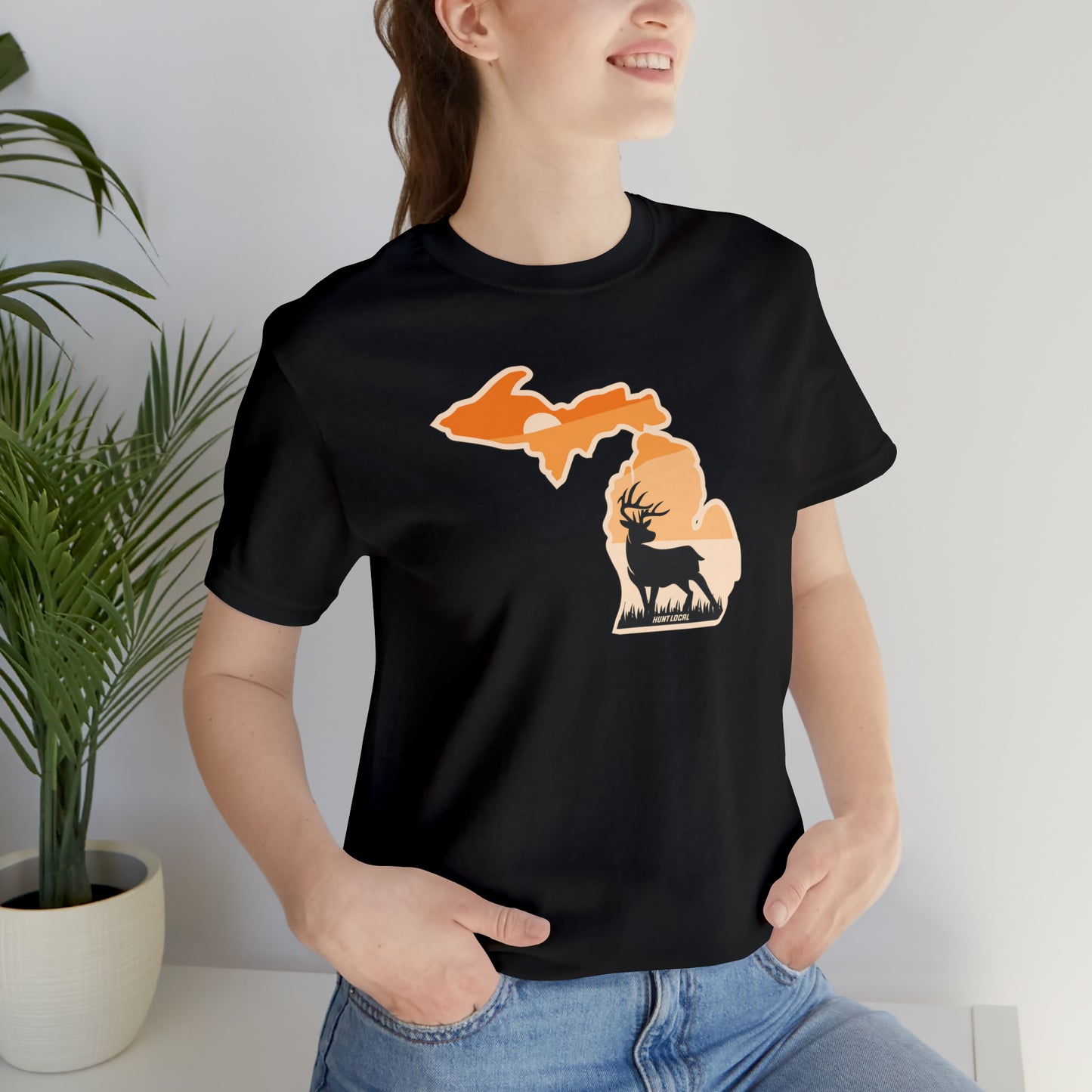 Michigan - Sunset Buck Front Tee