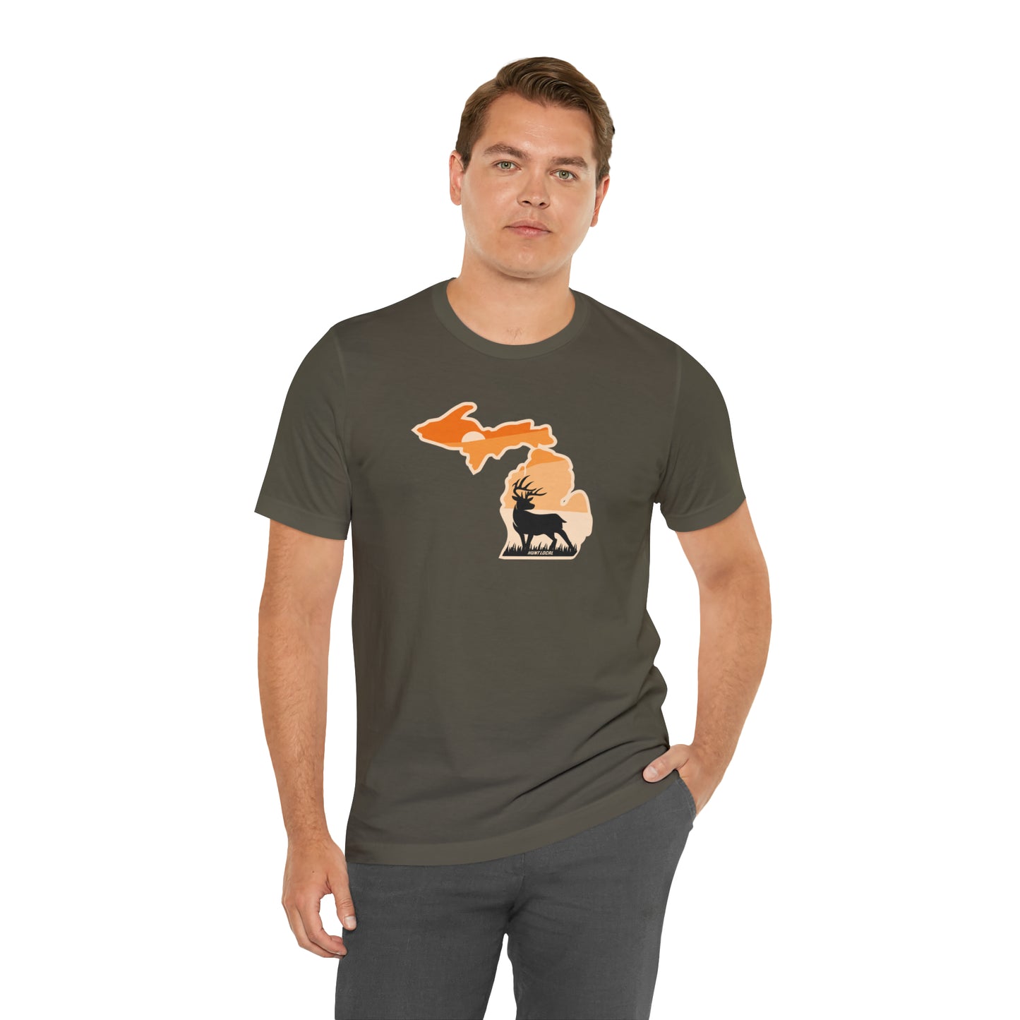 Michigan - Sunset Buck Front Tee
