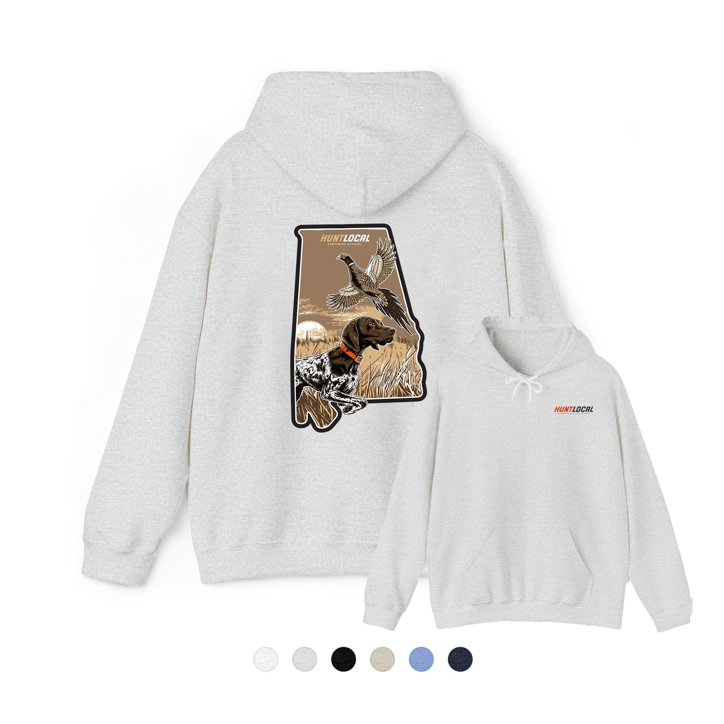 Alabama- Upland Bird Dog Hoodie (back)