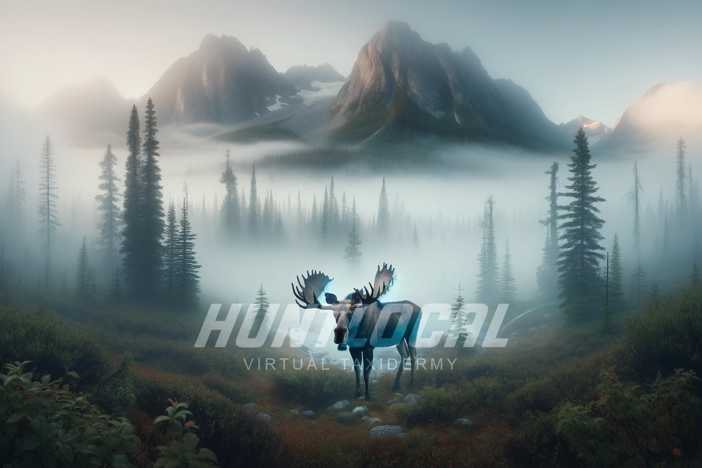 SCENE 143 - Moose Foggy Cedars