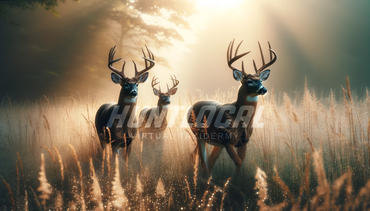 Scene 61 - Three Whitetails Custom Art