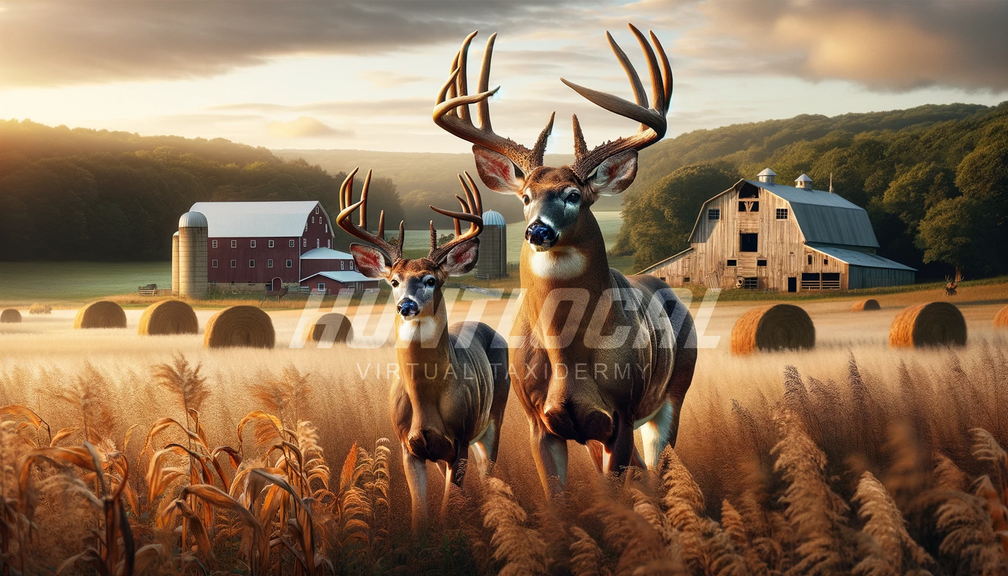 Scene 35 - Two Whitetails Custom Art