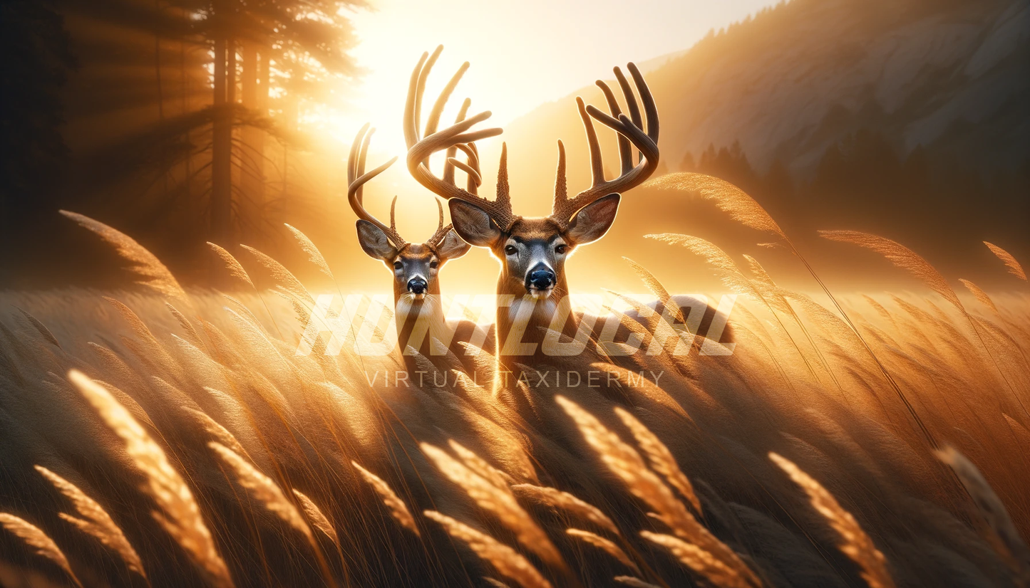 Scene 36 - Two Whitetails Custom Art