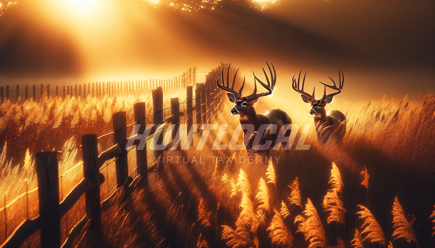 Scene 39 - Two Whitetails Custom Art