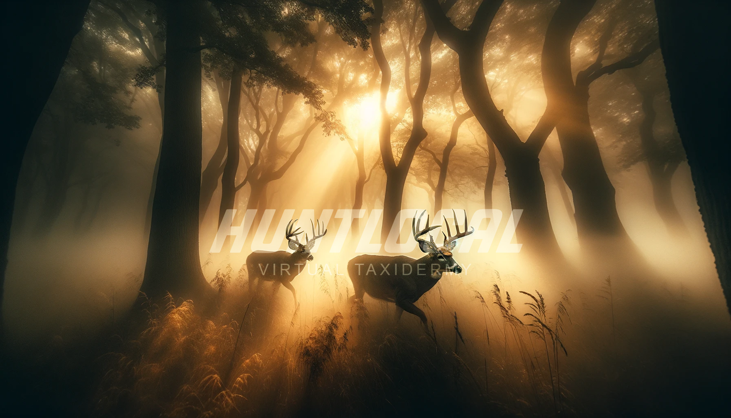 Scene 42 - Two Whitetails Custom Art