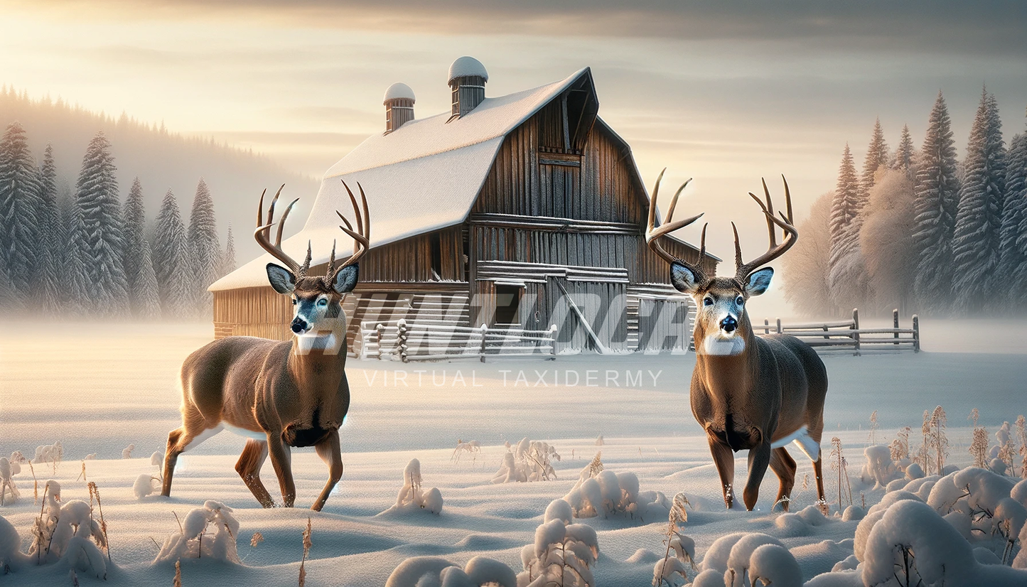 Scene 46 - Two Whitetails Custom Art