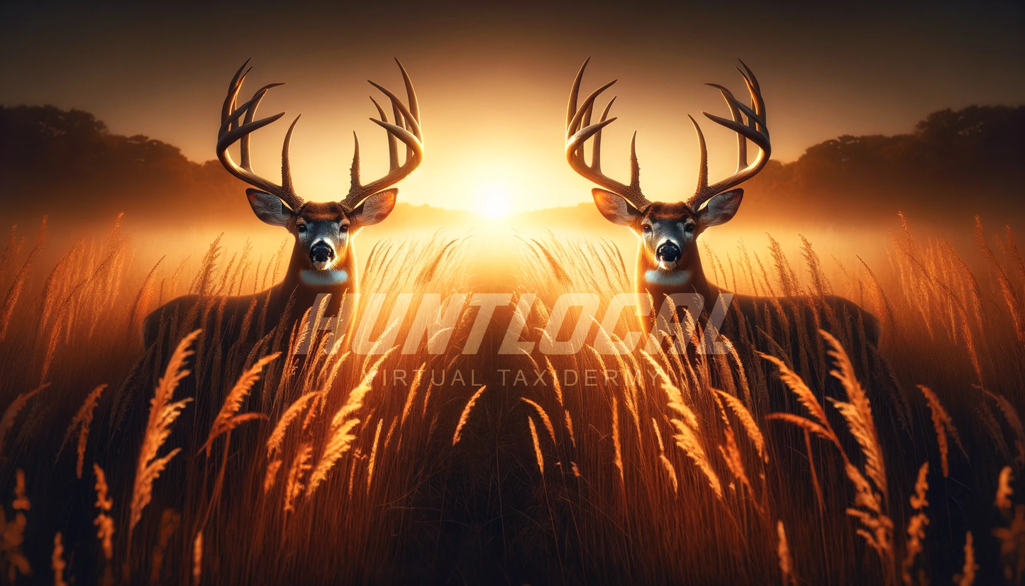 Scene 52 - Two Whitetails Custom Art