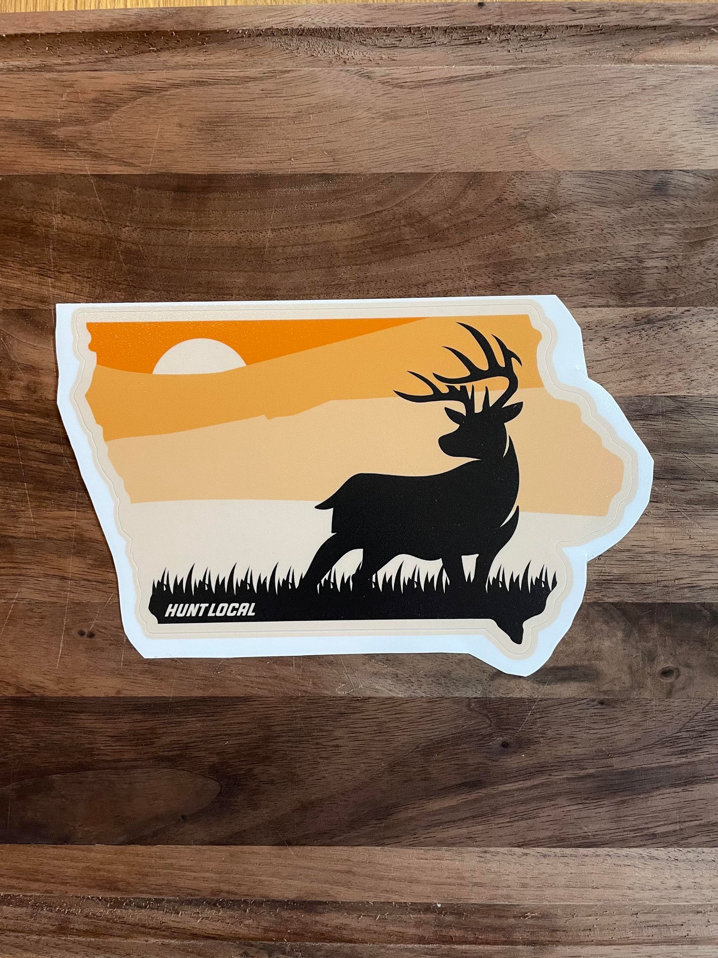 Iowa - Sunset Buck Truck Vinyl Decal 6"x4"