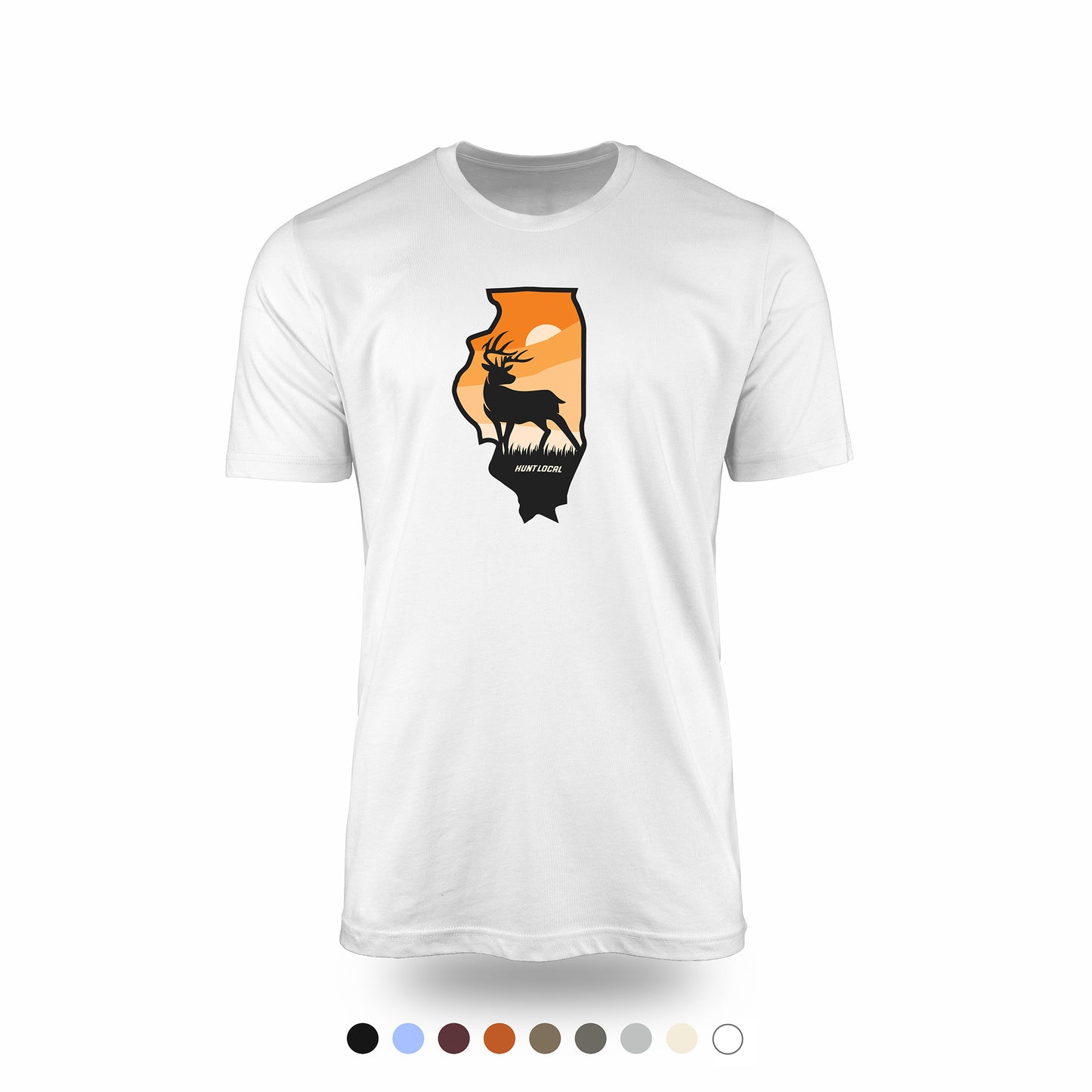 Illinois - Sunset Buck Front Tee