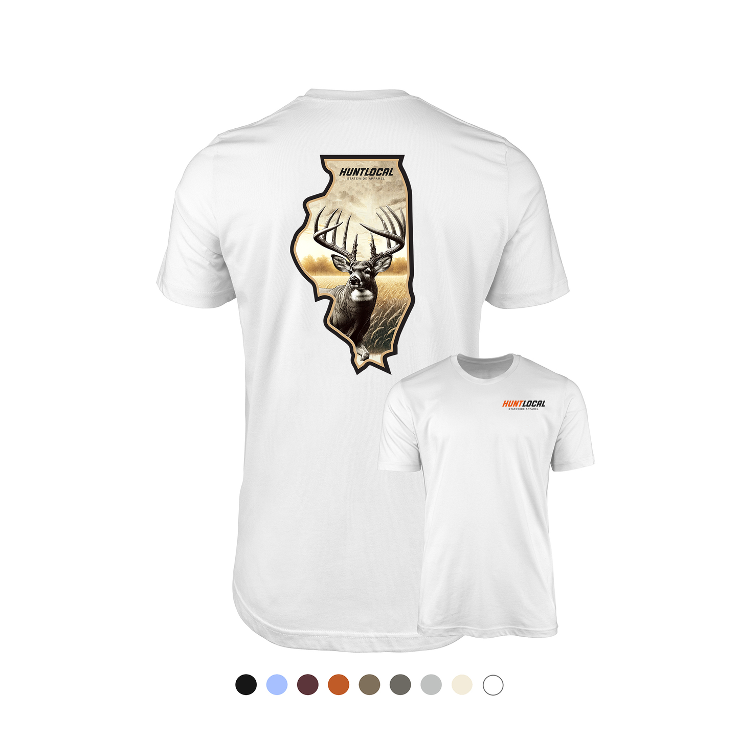 Illinois - Whitetail Buck Tee (back)