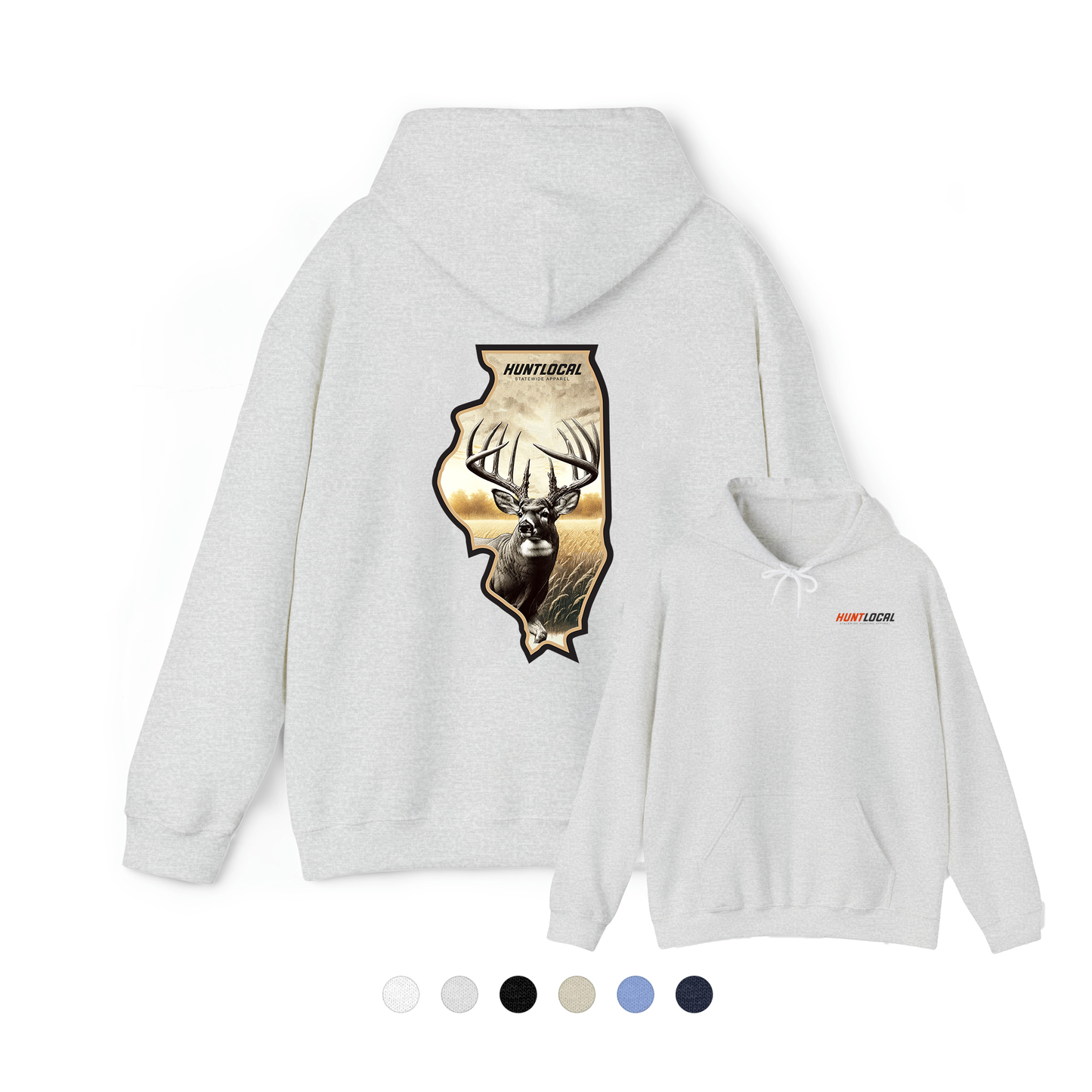 Illinois - Whitetail Buck Hoodie (back)