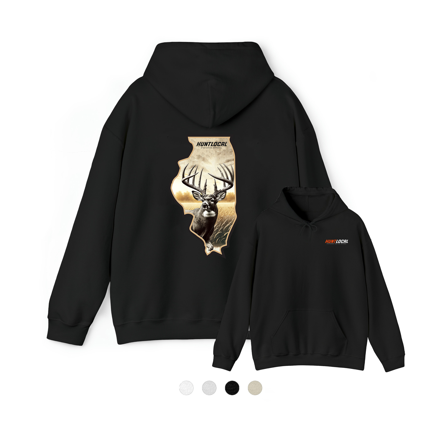 Illinois - Whitetail Buck Hoodie (back)