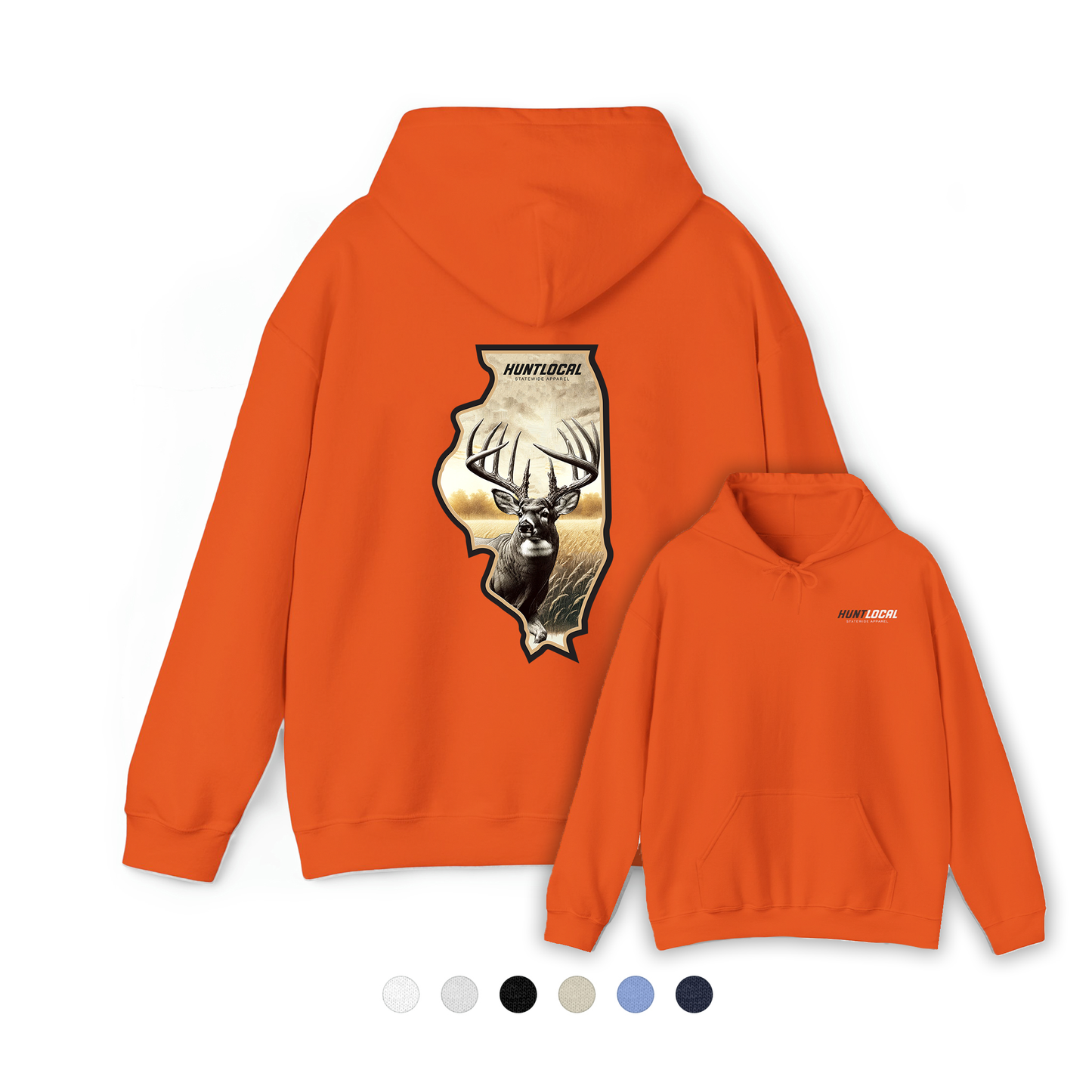 Illinois - Whitetail Buck Hoodie (back)