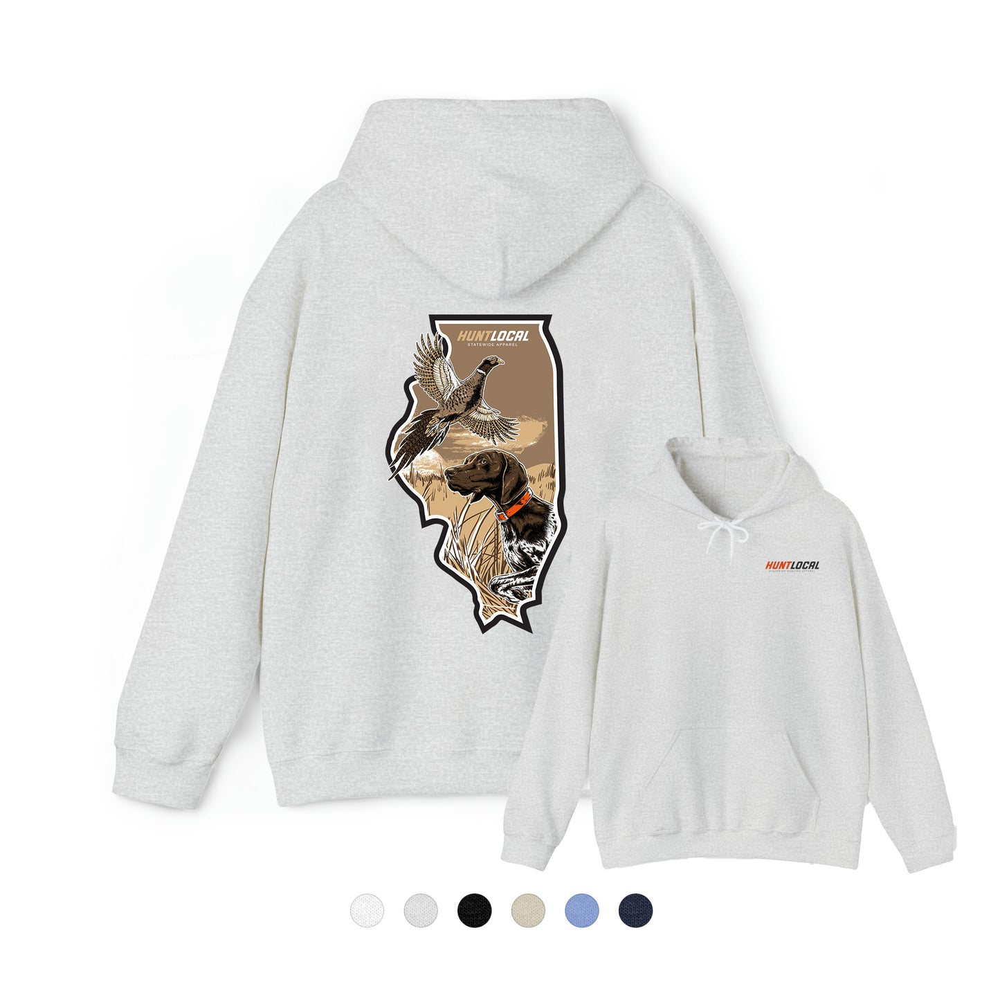 Illinois - Upland Bird Dog Hoodie (back)